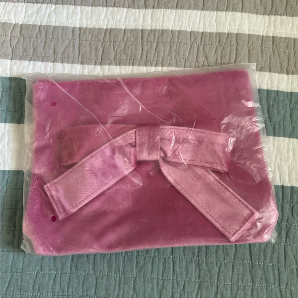 Ulta Plush Pink Bow Makeup Bag Velvet